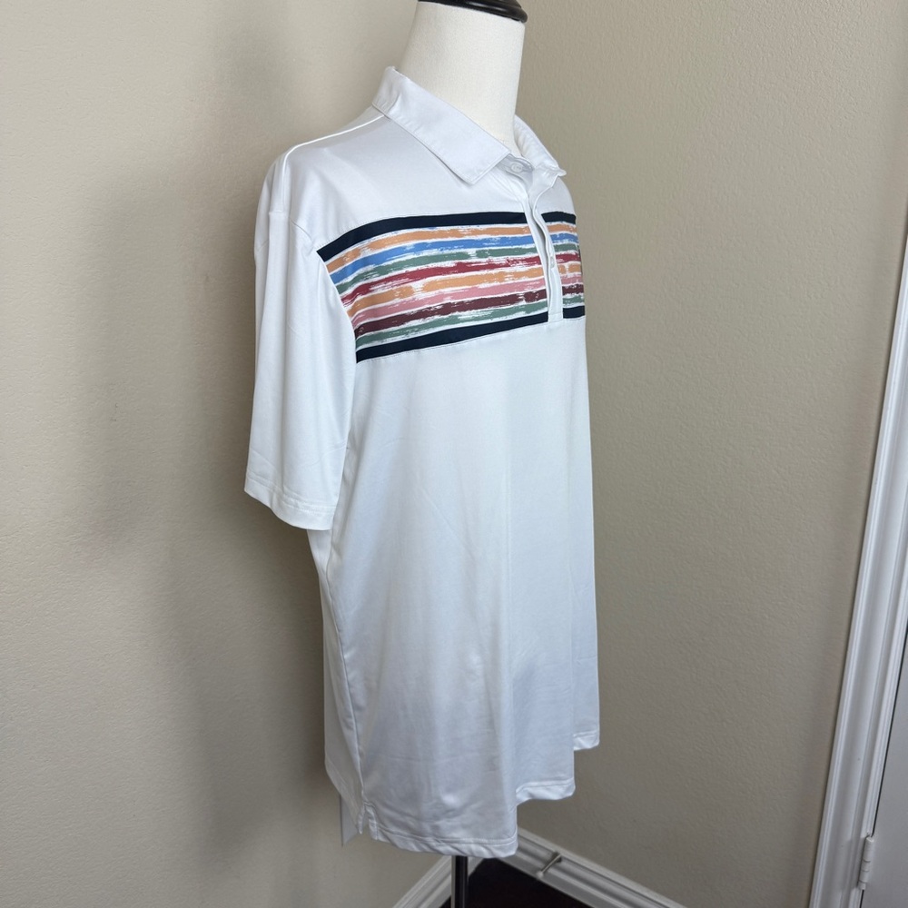 Tattoo Golf Men's Clubhouse Cool-Stretch Golf Shirt, White, XL - Picture 2 of 9